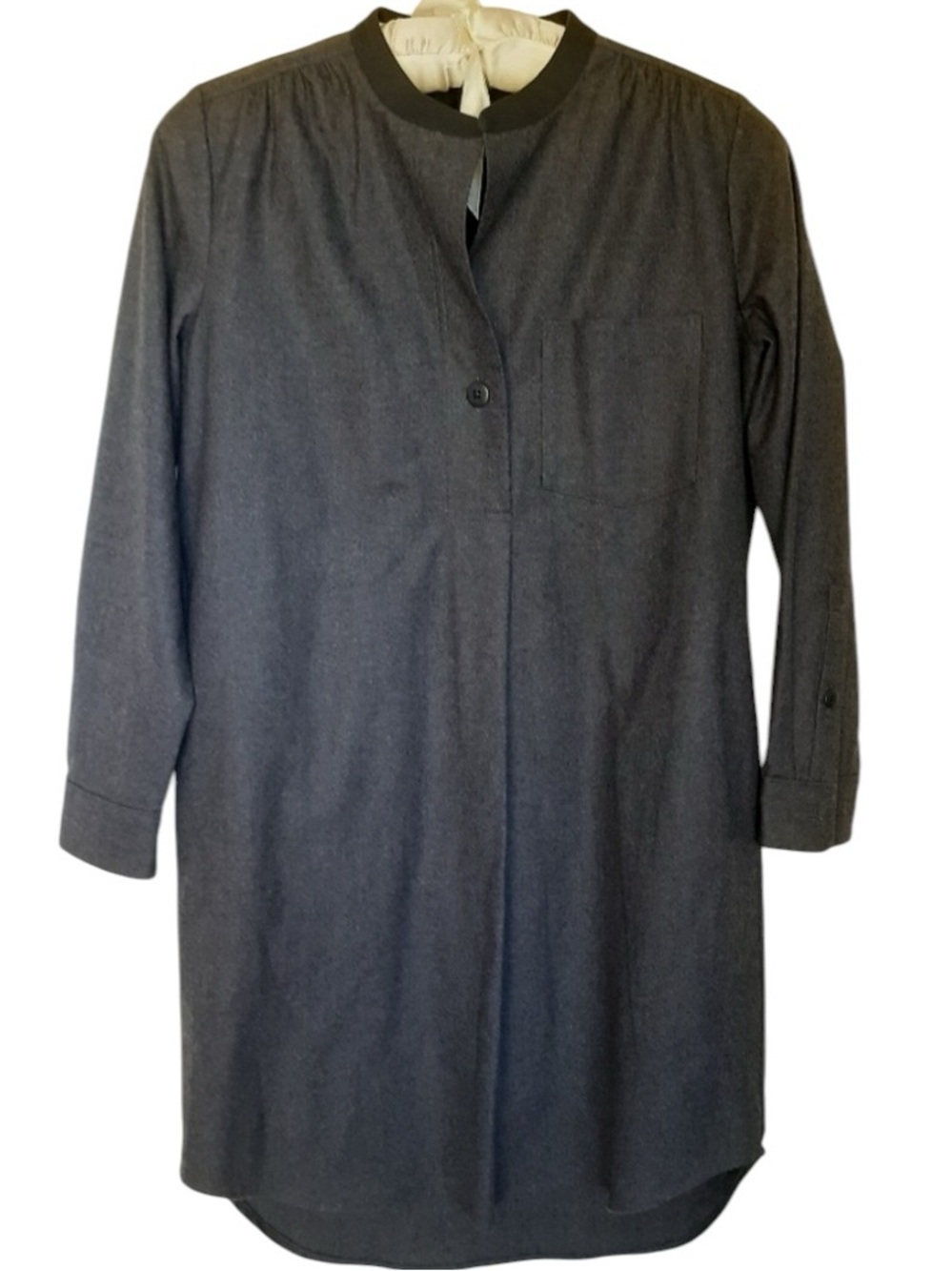 Madewell Latitude Charcoal Gray Wool Blend Crew Neck Shirt Dress Size Med E0910 - Picture 4 of 12